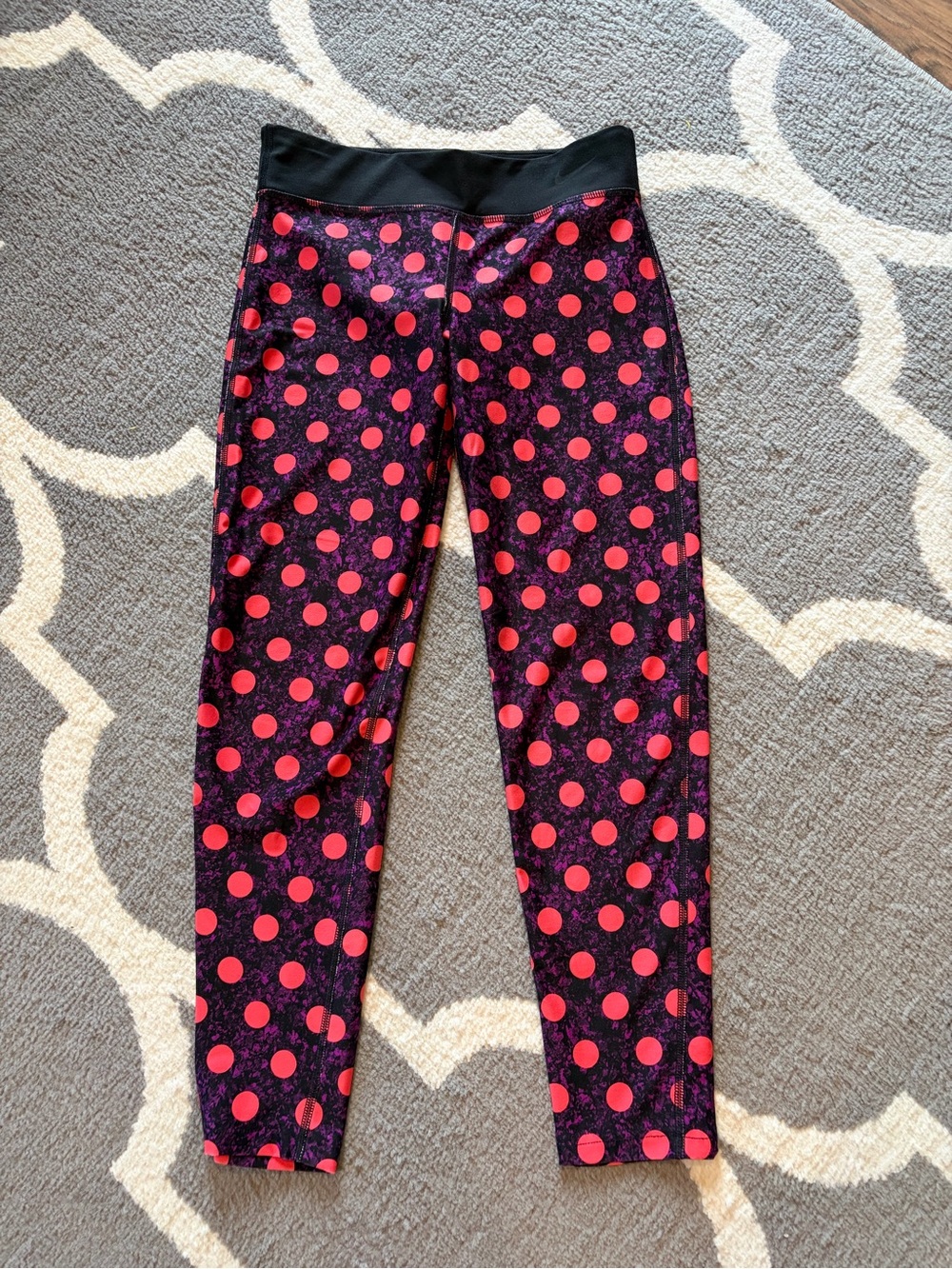 Nike Girls Leggings with Bright Pink Polka Dots